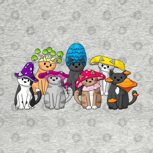 Mushroom Cats Gang by Doodlecats 